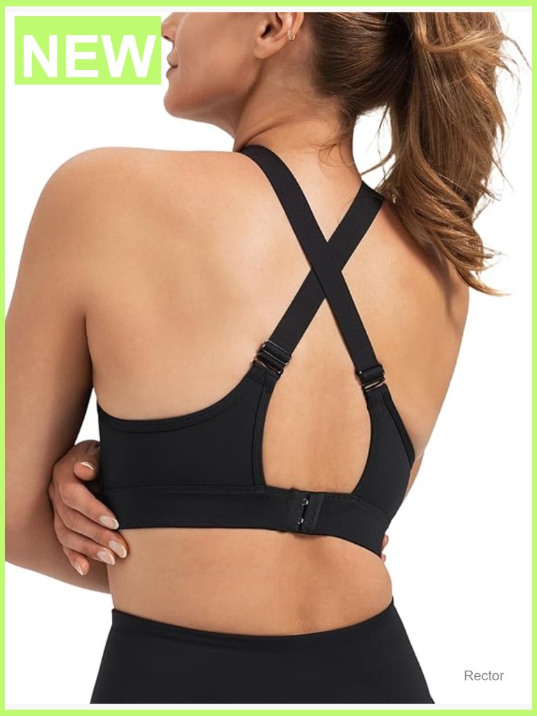 High Impact Sports Bra Adjustable Straps Plus Size Workout Running Bra With Pads